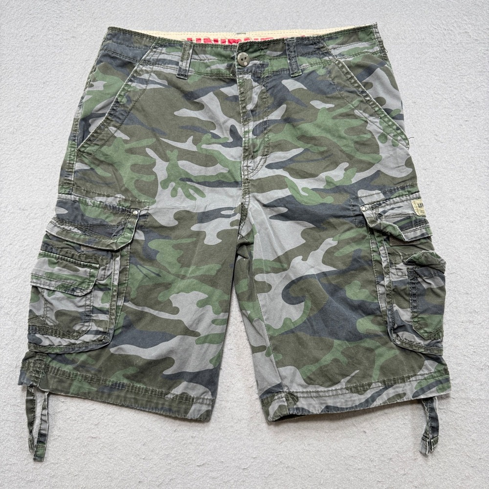 Unionbay Cargo Shorts Men's 32 Green Camo Relaxed Fit Hunting Trekking Outdoor